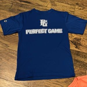 PG Perfect Game youth medium dri fit type blue shirt